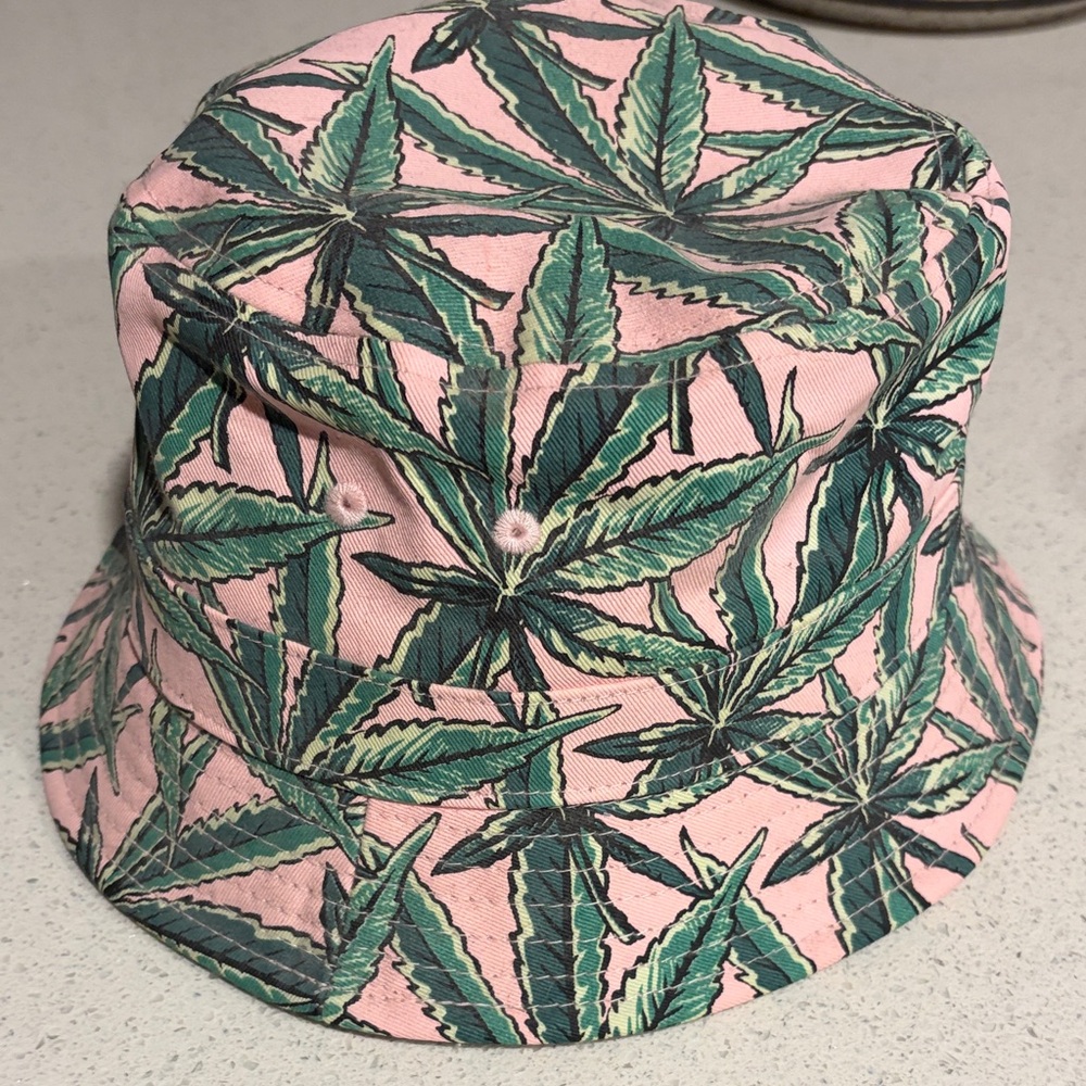 Goorin Bros Pink and Green Leaf bucket hat